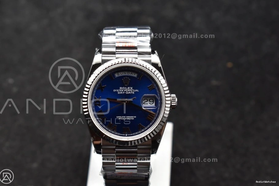 Weight) 36 President vr3255 V5 QF Bracelet SS 904L Roman 679 BestValue Dial Blue DayDate Edition Steel Best (Gain on 0712